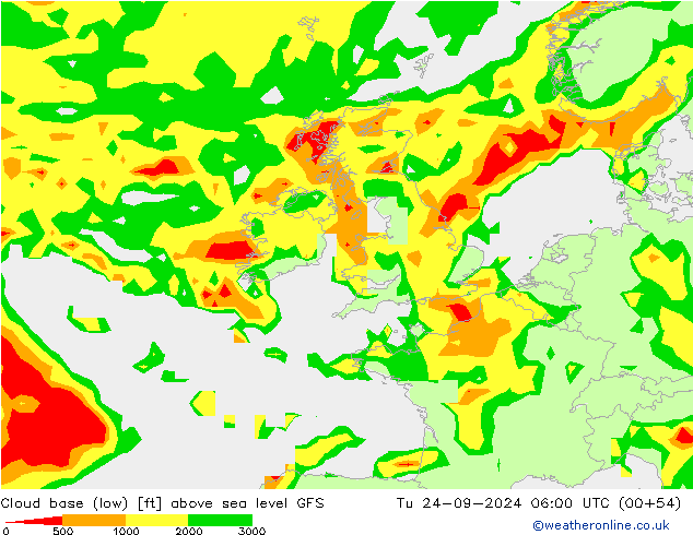 Cloud base (low) GFS Ter 24.09.2024 06 UTC