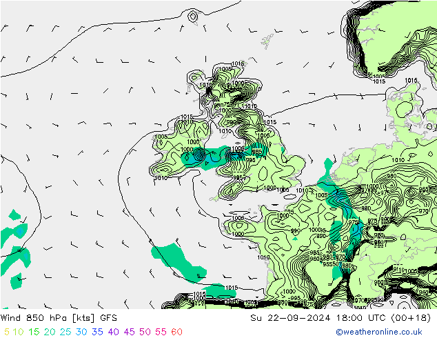 Wind 850 hPa GFS Ne 22.09.2024 18 UTC