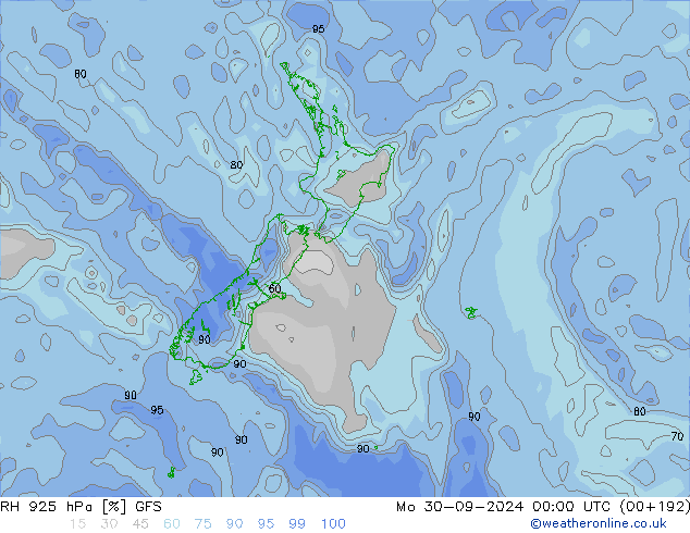 RV 925 hPa GFS ma 30.09.2024 00 UTC