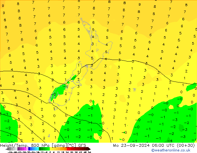 Z500/Regen(+SLP)/Z850 GFS ma 23.09.2024 06 UTC