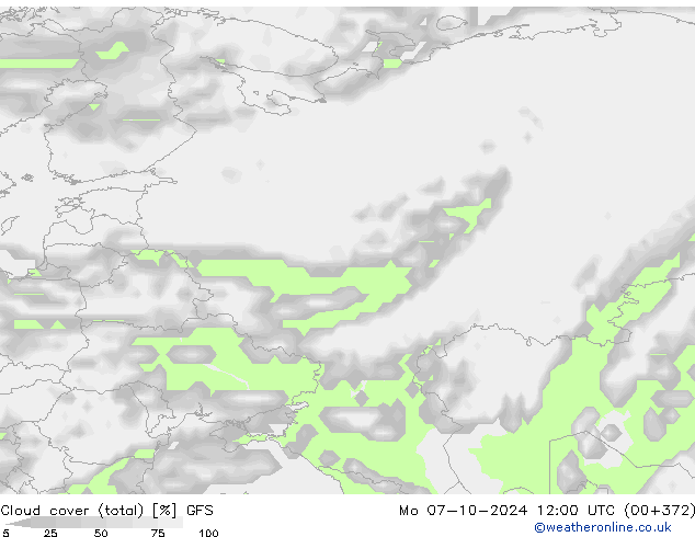 облака (сумма) GFS пн 07.10.2024 12 UTC