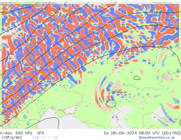 V-Adv. 500 hPa GFS za 28.09.2024 06 UTC