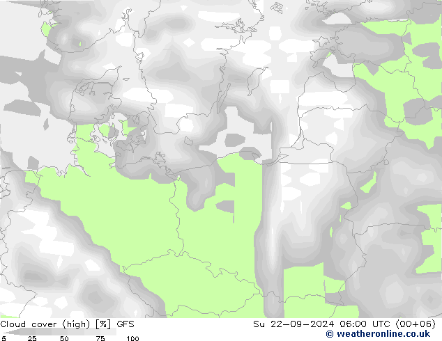 Wolken (hohe) GFS So 22.09.2024 06 UTC