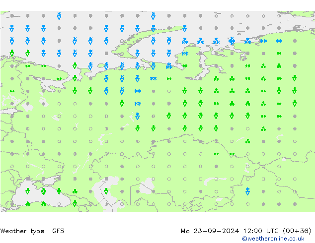 Weather type GFS Mo 23.09.2024 12 UTC