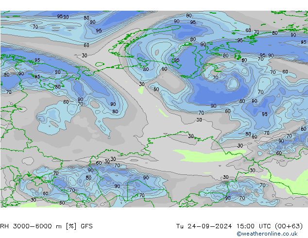 RH 3000-6000 m GFS Tu 24.09.2024 15 UTC