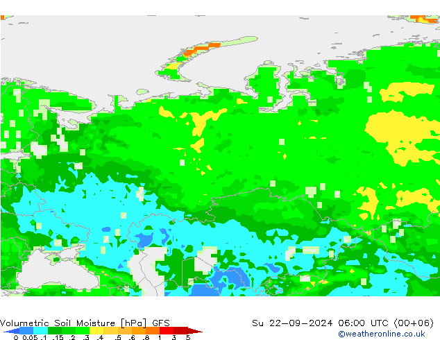 Volumetric Soil Moisture GFS Su 22.09.2024 06 UTC