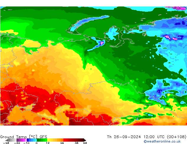 temp. mín./solo GFS Qui 26.09.2024 12 UTC