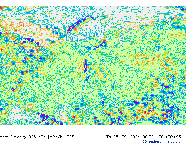 Vert. Velocity 925 hPa GFS Th 26.09.2024 00 UTC