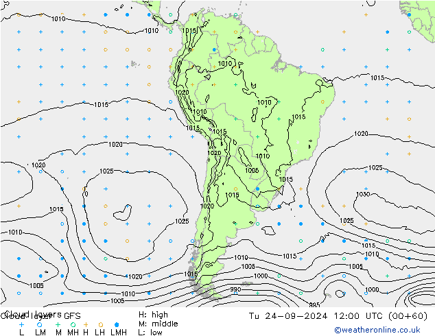 Cloud layer GFS Tu 24.09.2024 12 UTC