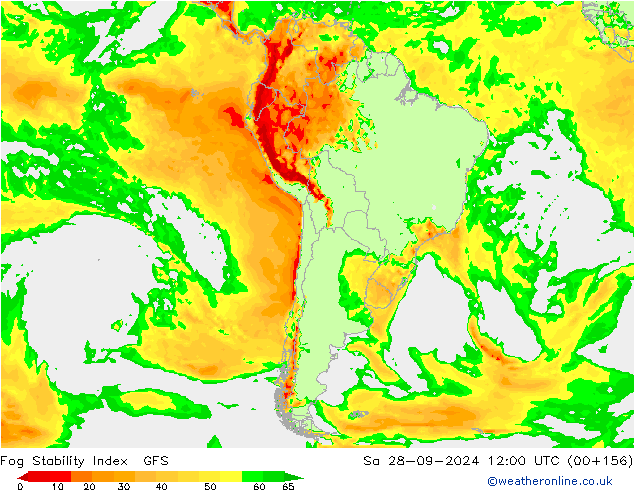 Fog Stability Index GFS Sa 28.09.2024 12 UTC