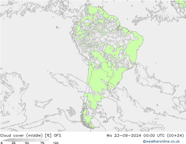 nuvens (médio) GFS Seg 23.09.2024 00 UTC