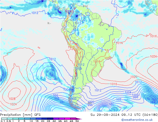 Neerslag GFS zo 29.09.2024 12 UTC