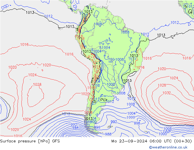 GFS: Pzt 23.09.2024 06 UTC