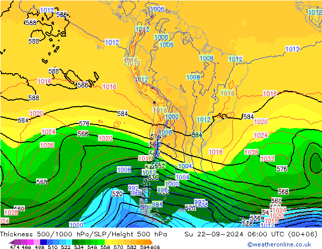 Thck 500-1000hPa GFS dom 22.09.2024 06 UTC