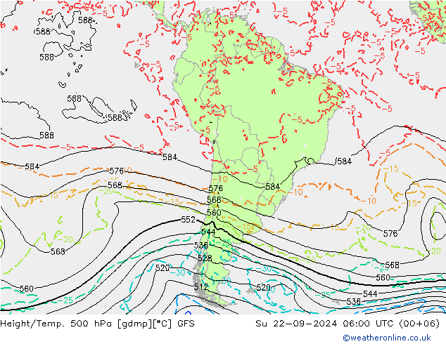 Z500/Regen(+SLP)/Z850 GFS zo 22.09.2024 06 UTC