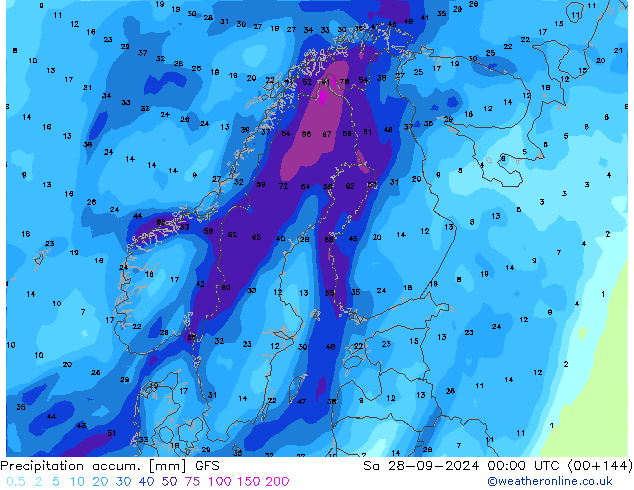 Precipitation accum. GFS Sa 28.09.2024 00 UTC