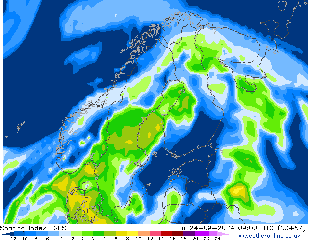 Yükselme İndeksi GFS Sa 24.09.2024 09 UTC