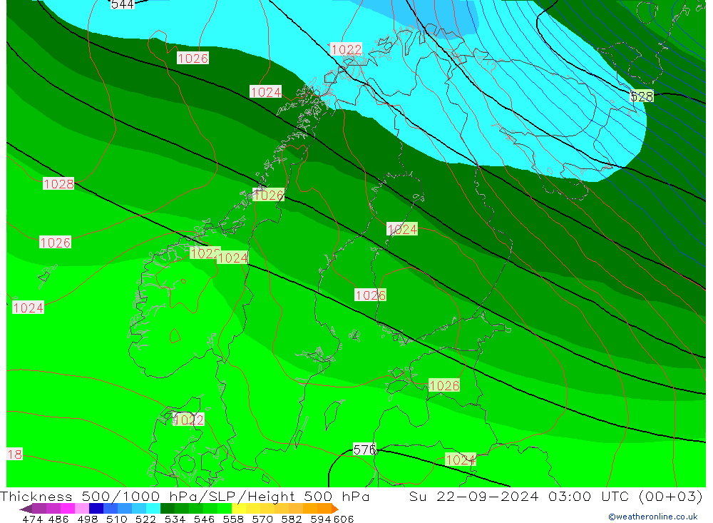 Thck 500-1000гПа GFS Вс 22.09.2024 03 UTC