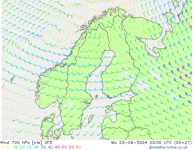 Vento 700 hPa GFS Seg 23.09.2024 03 UTC