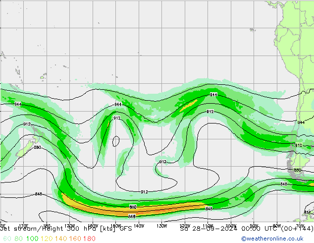 Jet stream/Height 300 hPa GFS Sa 28.09.2024 00 UTC