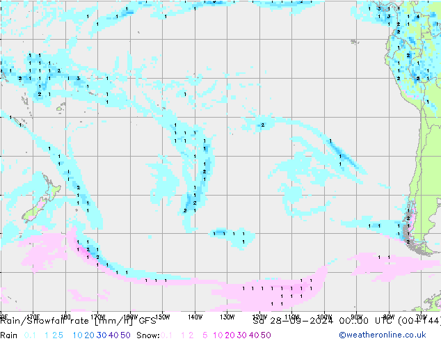 Rain/Snowfall rate GFS So 28.09.2024 00 UTC