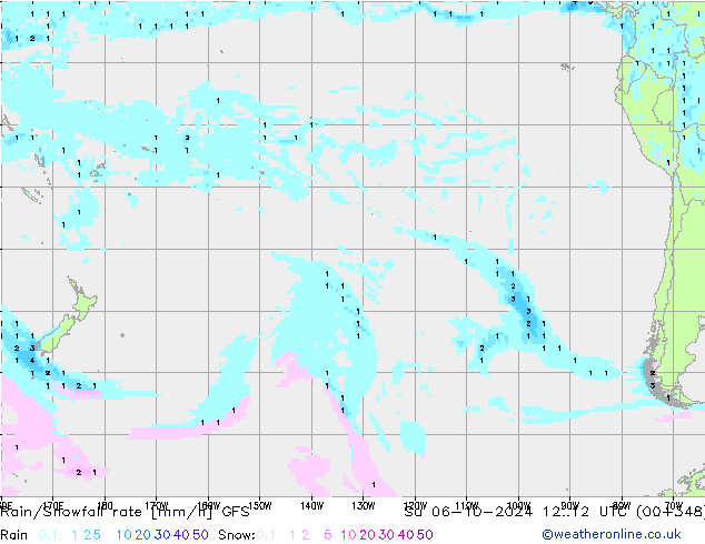 Rain/Snowfall rate GFS Ne 06.10.2024 12 UTC