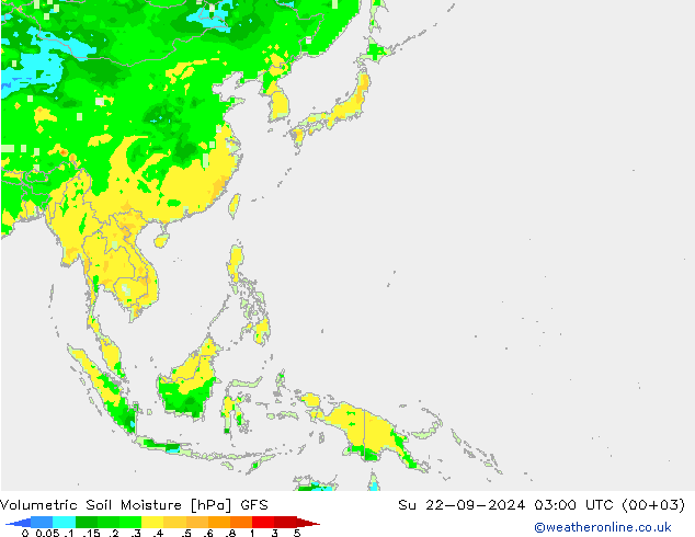 Volumetric Soil Moisture GFS Su 22.09.2024 03 UTC