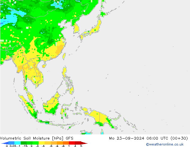 Volumetric Soil Moisture GFS Mo 23.09.2024 06 UTC