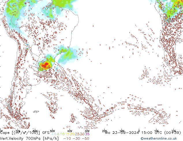 Cape GFS lun 23.09.2024 15 UTC