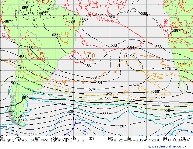 Z500/Regen(+SLP)/Z850 GFS wo 25.09.2024 12 UTC