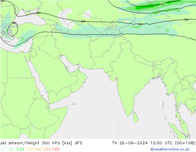 Jet stream/Height 300 hPa GFS Th 26.09.2024 12 UTC