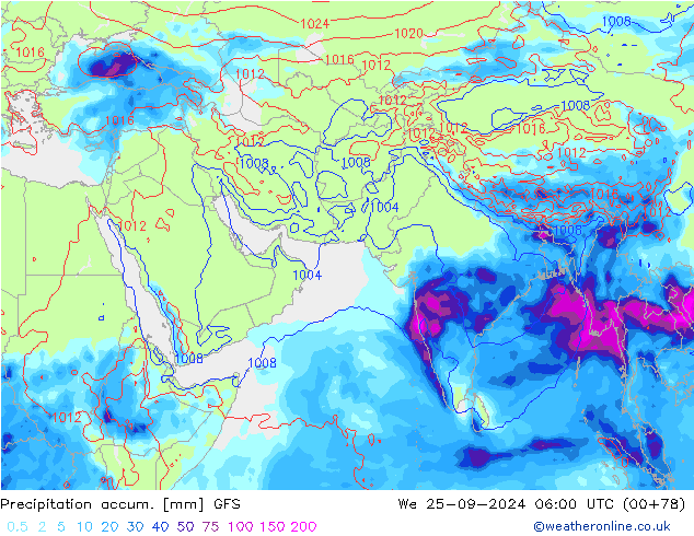 Nied. akkumuliert GFS Mi 25.09.2024 06 UTC