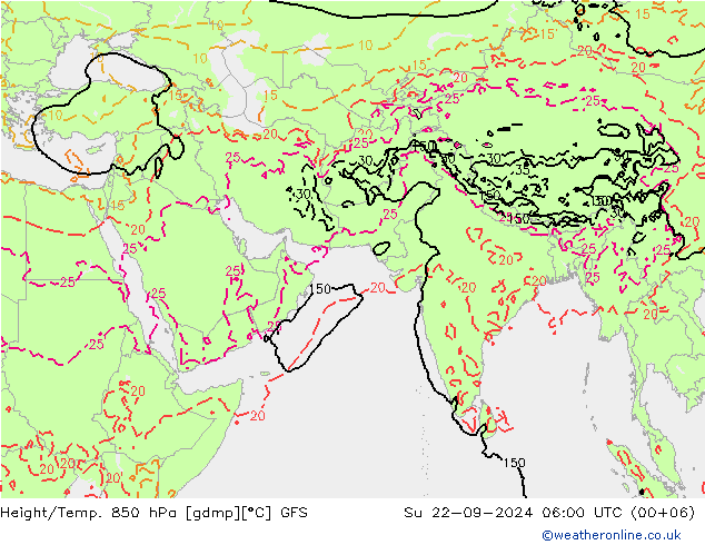 Z500/Rain (+SLP)/Z850 GFS Su 22.09.2024 06 UTC