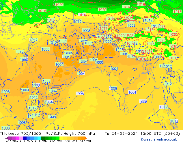 Thck 700-1000 hPa GFS Tu 24.09.2024 15 UTC