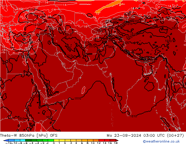 Theta-W 850hPa GFS Mo 23.09.2024 03 UTC