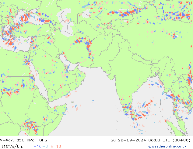 V-Adv. 850 hPa GFS dom 22.09.2024 06 UTC