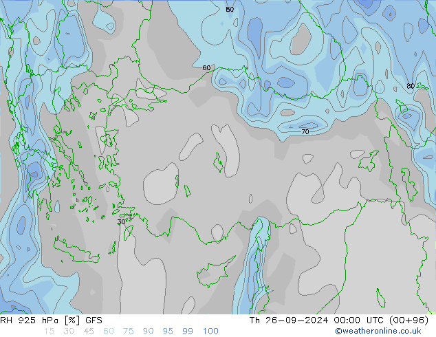 RH 925 hPa GFS Čt 26.09.2024 00 UTC