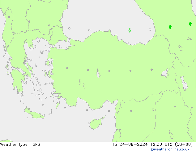 tipo de precipitação GFS Ter 24.09.2024 12 UTC