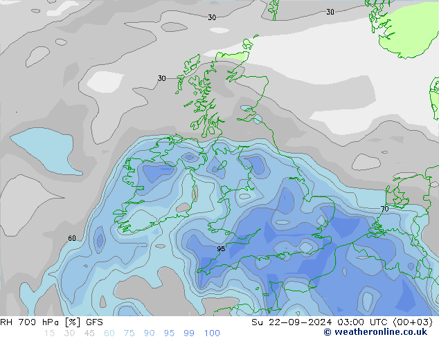 700 hPa Nispi Nem GFS Eylül 2024