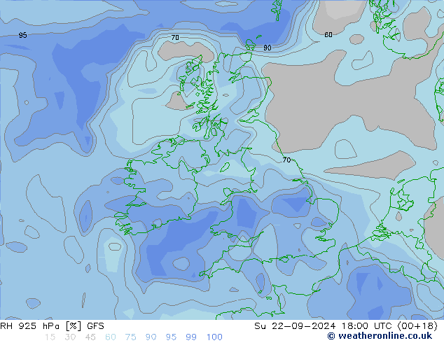 RV 925 hPa GFS zo 22.09.2024 18 UTC