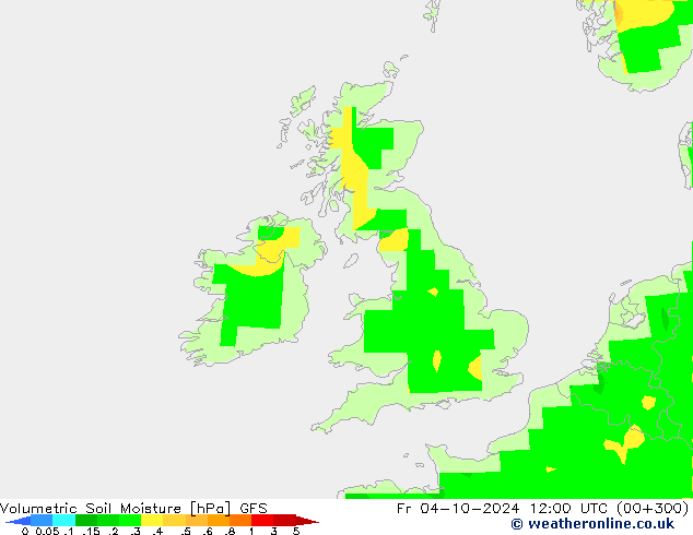 Volumetric Soil Moisture GFS Pá 04.10.2024 12 UTC