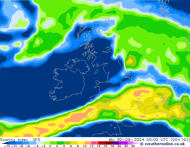 Soaring Index GFS Mo 30.09.2024 00 UTC