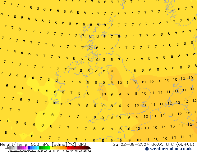 Yükseklik/Sıc. 850 hPa GFS Eylül 2024