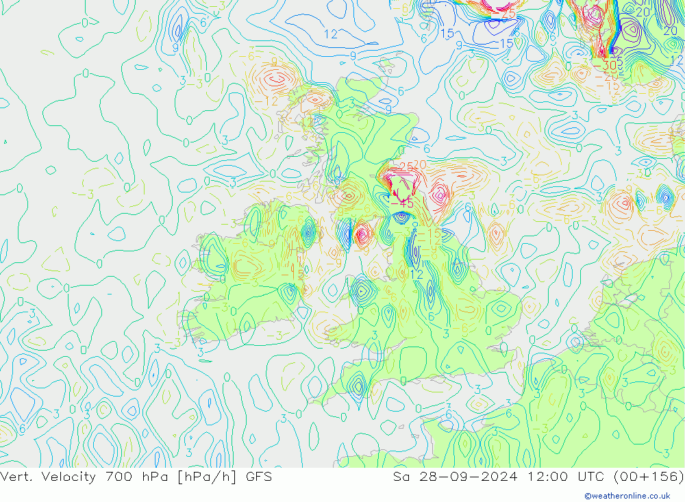 Vert. Velocity 700 hPa GFS sáb 28.09.2024 12 UTC