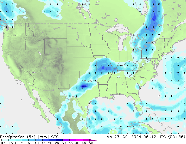 Z500/Rain (+SLP)/Z850 GFS Mo 23.09.2024 12 UTC