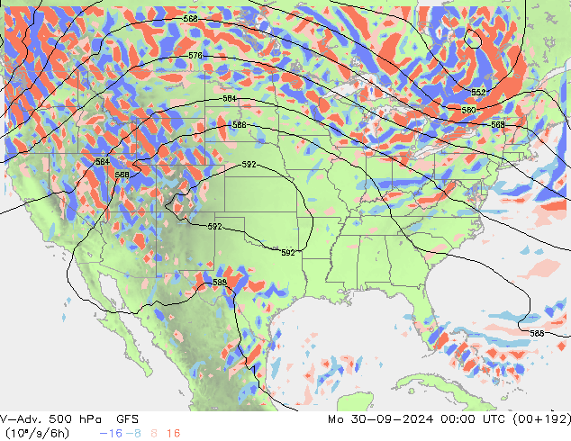 V-Adv. 500 hPa GFS Po 30.09.2024 00 UTC