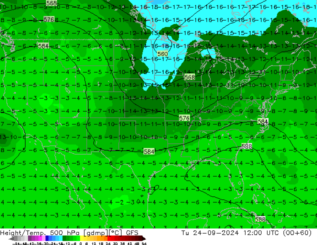 Height/Temp. 500 hPa GFS Tu 24.09.2024 12 UTC