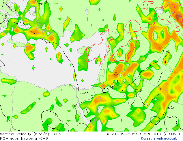 Convection-Index GFS mar 24.09.2024 03 UTC