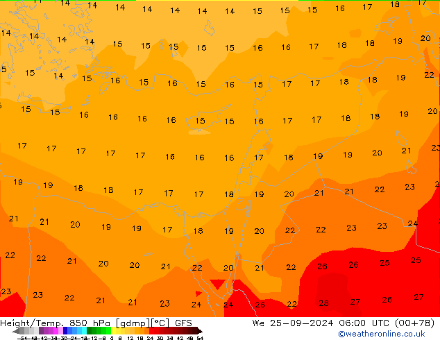 Z500/Rain (+SLP)/Z850 GFS Mi 25.09.2024 06 UTC