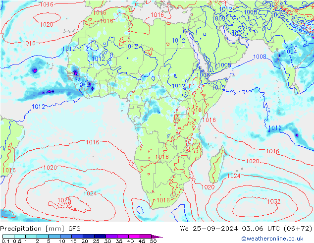 Yağış GFS Çar 25.09.2024 06 UTC